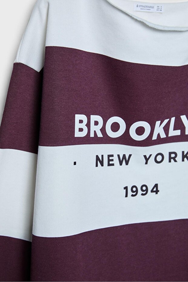 Baskılı oversize sweatshirt - 8