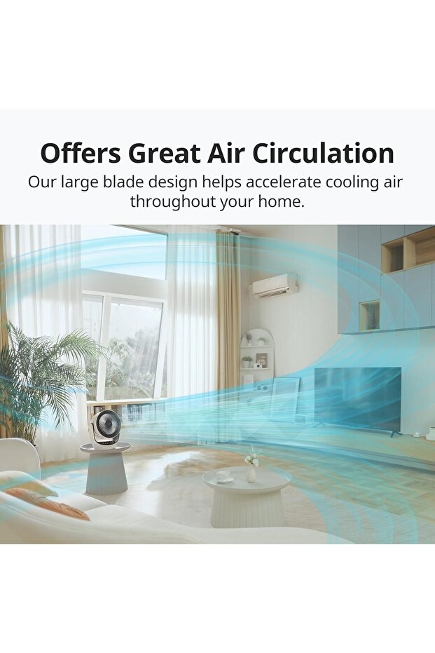 Smart Air Circulator Fan (Portable Rechargeable, 24 dB, 9 Speeds, Alexa Compatible) - 5
