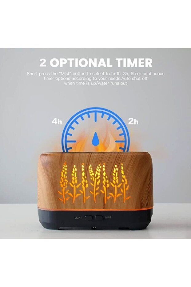 Aromatherapy Diffuser / Humidifier 120ml, OPTIM SOLUTION, Night Lamp with 3D Flame Effect - 2