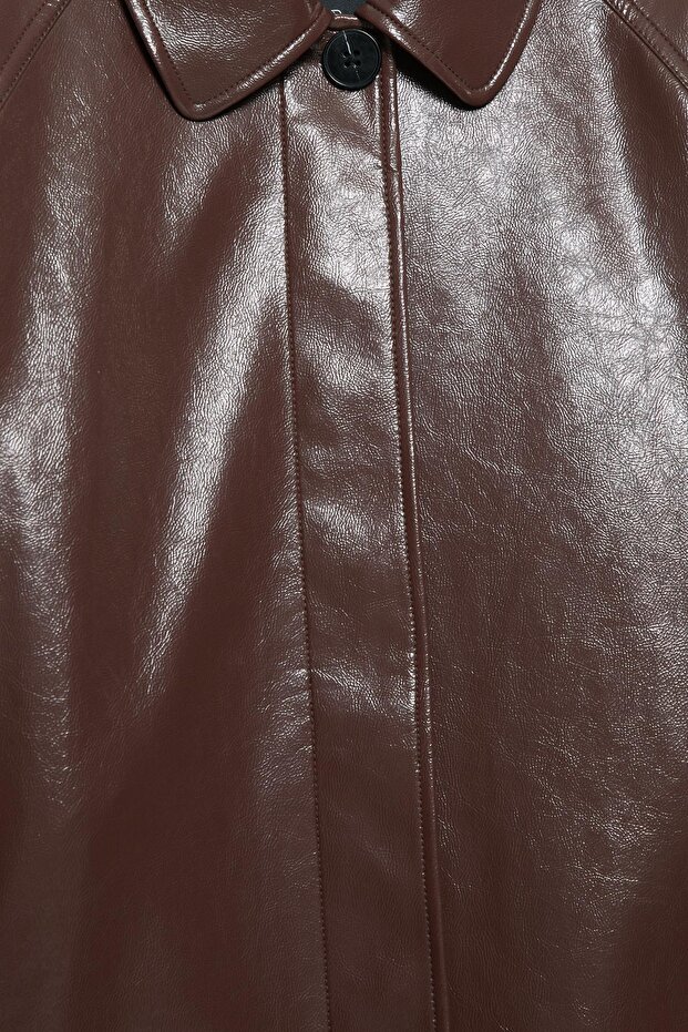 Vinil efektli trençkot - 9