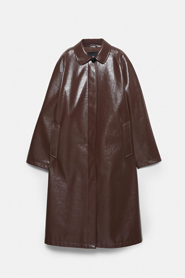 Vinil efektli trençkot - 8