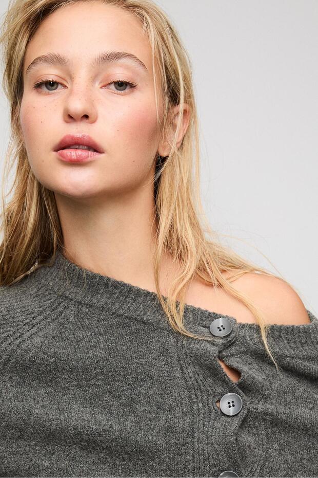 Düğmeli triko hırka - 3