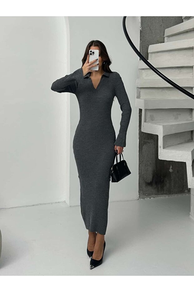 Maxi Triko Elbise - 2