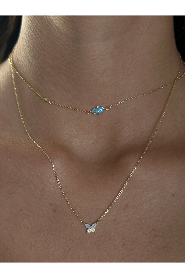 Mavi Mineli El Kolye - 1