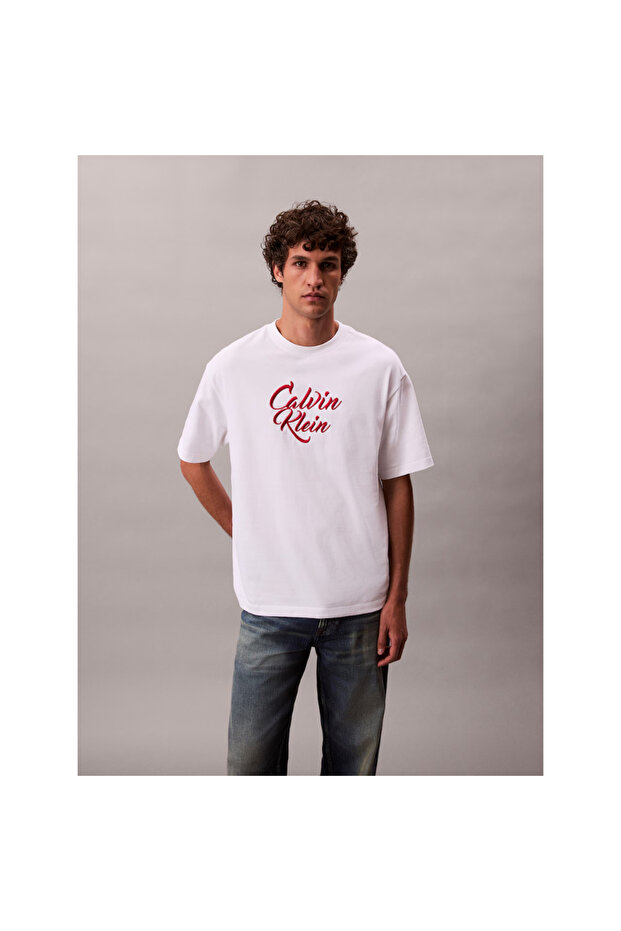 Ck Lv04rd801g Ss 16s Sn Cursıve Calvın Graphıc Erkek Tshırt - 2