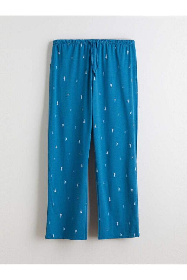 Bisiklet Yaka Yılbaşı Temalı Kadın Pijama Takımı - 5