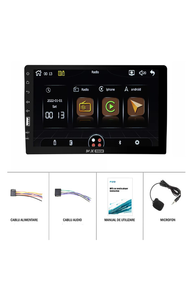 MP5 Player universal Android auto & Carplay 1 Din, MaxTech®, display HD de 9 inch, Camera marsarier - 7