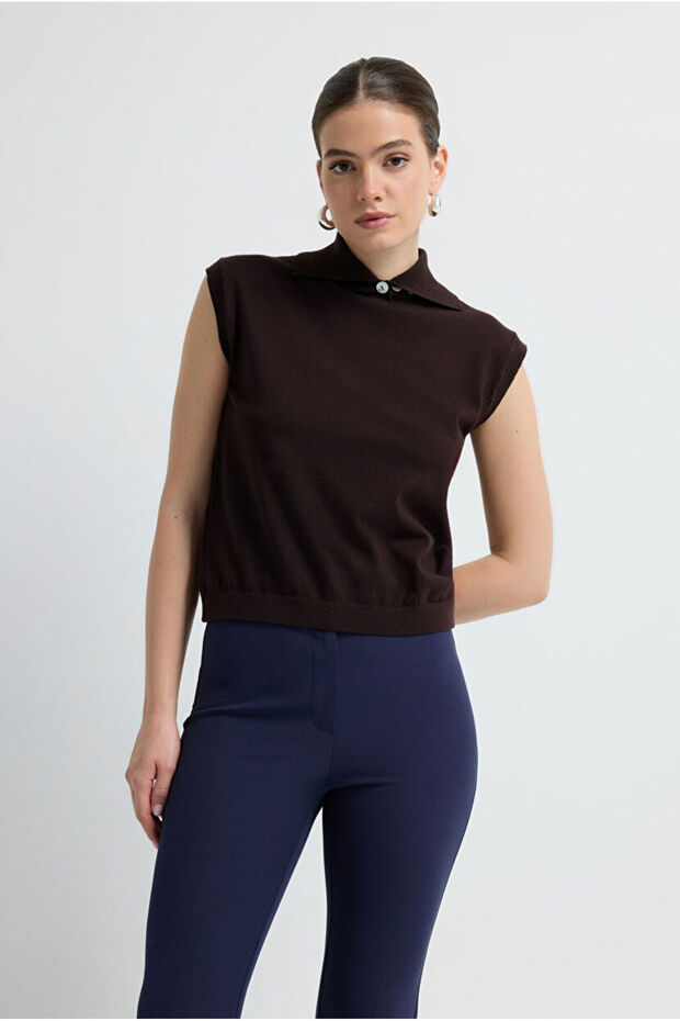 Dik Yaka Triko Bluz - 4