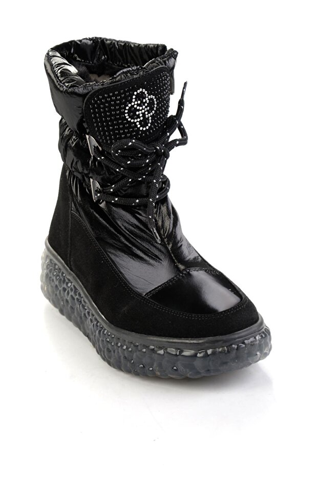 Parlak Siyah Kadın Bot & Bootie K02102031467 - 2