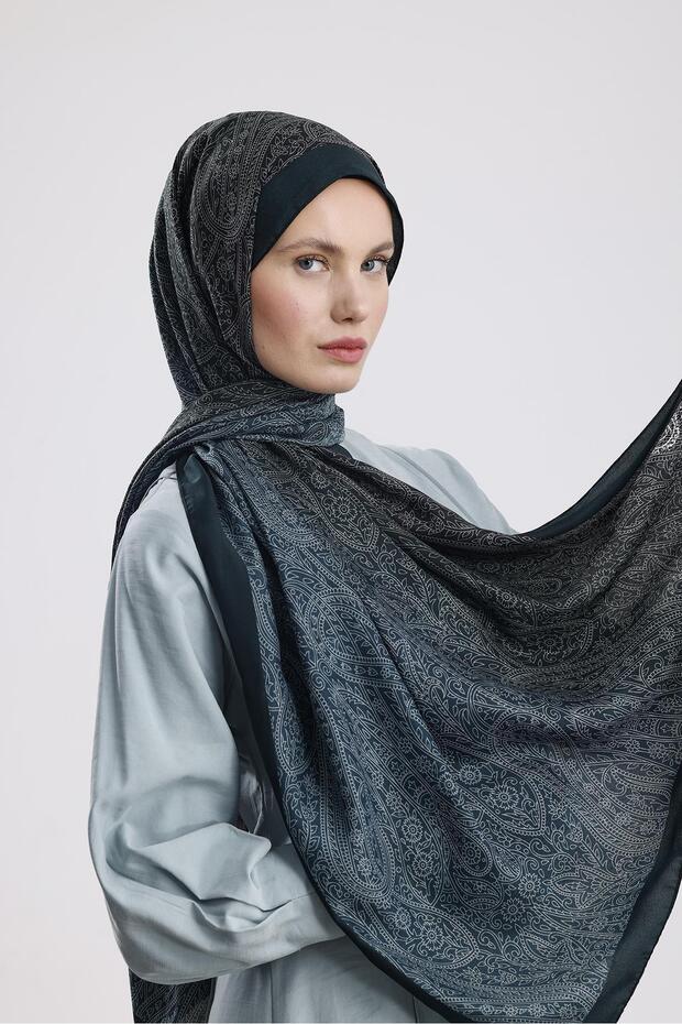 YEŞİL RETRO PREMIUM ŞAL - 4