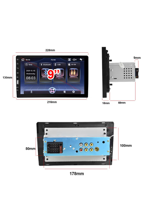 MP5 Player universal Android auto & Carplay 1 Din, MaxTech®, display HD de 9 inch, Camera marsarier - 8