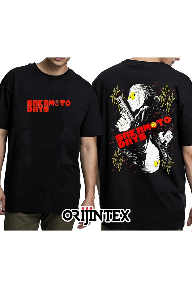 Sakamoto Days Taro Sakamoto Front and Back Printed Unisex Black Tshirt