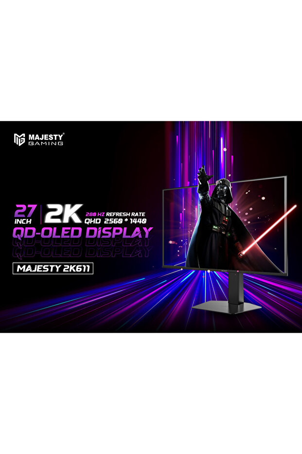 Majesty 27" QD-OLED 2K QHD OLED Gaming Monitor, 280Hz, 0.03ms, HDR400, G-SYNC & FreeSync - 2