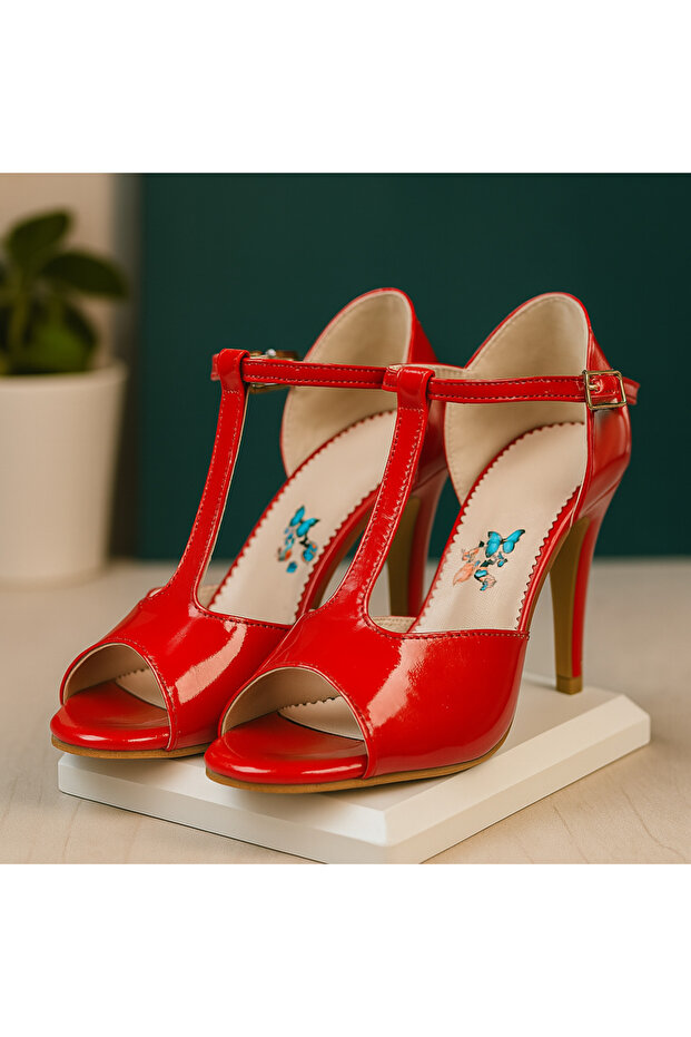 T MODEL KIRMIZI RUGAN 8,5 CM 13 PONT TANGO, DANS VE SALON AYAKKABISI - 2