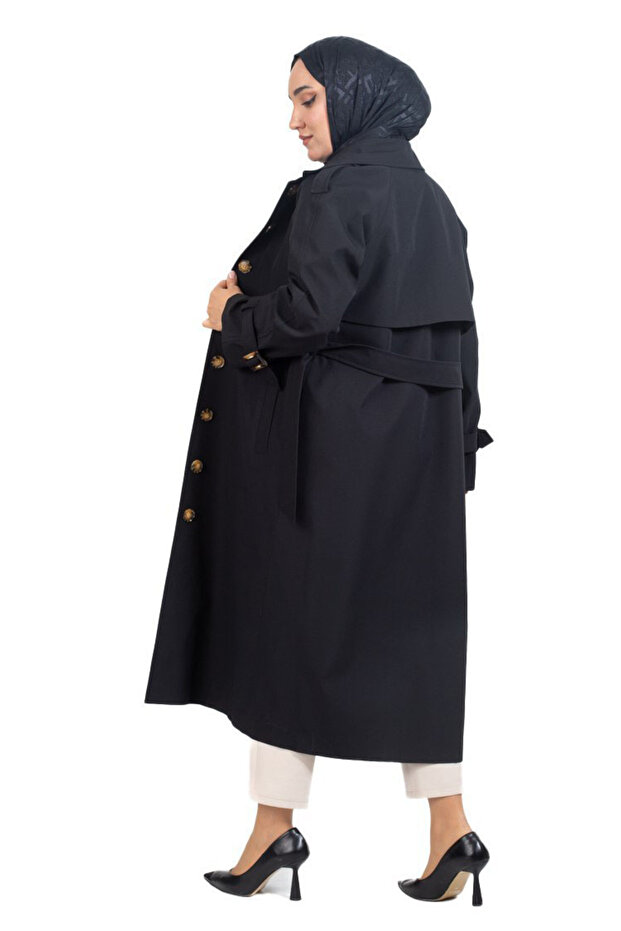 Kuşak Detaylı Trenç - 2