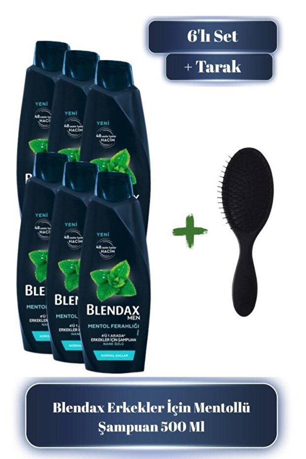 Men Mentollü Şampuan 500 ml x6 Set + Tarak - 1