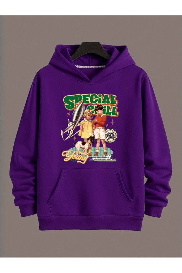 Unisex Special Chill Colorful Custom Printed Cotton Oversize Hooded Sweatshirt