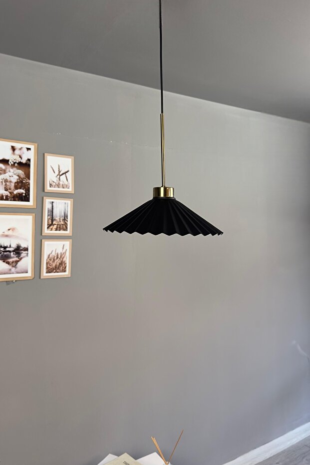 Avilla Siyah Metal Tekli Avize İnce Eskitme Başlık Rustik Mutfak Modern Sarkıt Aydınlatma - 3