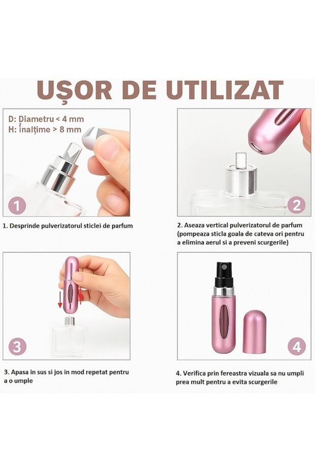 Refillable Perfume Bottle, 5ml, Black - 2