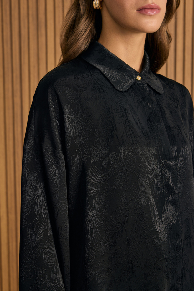 Dokusu Desenli Rayon Gömlek - 3