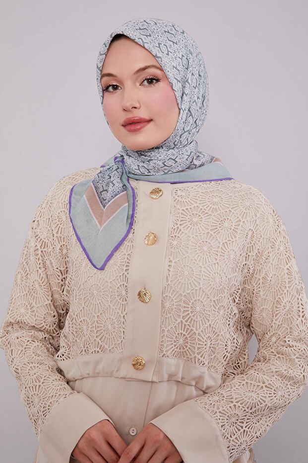 وشاح ناعم بنمط أحجية باللون الأخضر النعناعي - 2