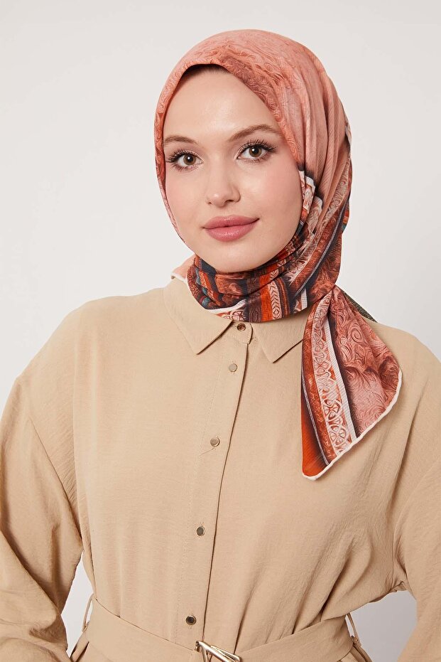 وشاح قطني بنمط شريط أخضر - 2