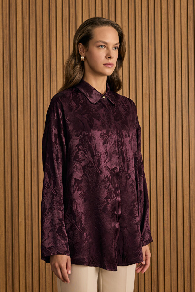 Dokusu Desenli Rayon Gömlek - 4