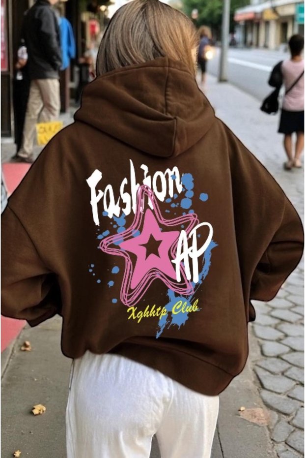 Unisex Fashion Tap Colorful Custom Printed Cotton Oversize Hooded Sweatshirt
