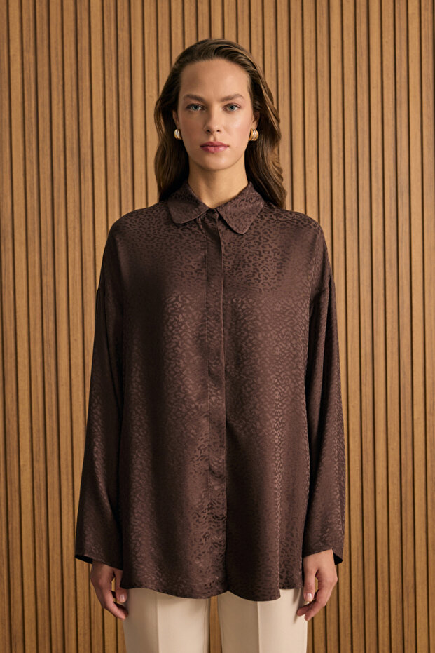 Dokusu Desenli Rayon Gömlek - 2