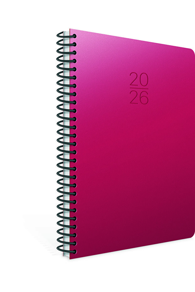 2026 419-Sek Eko Plastic Spiral Bound Hard Cover 20X28 Daily Cream Agenda
