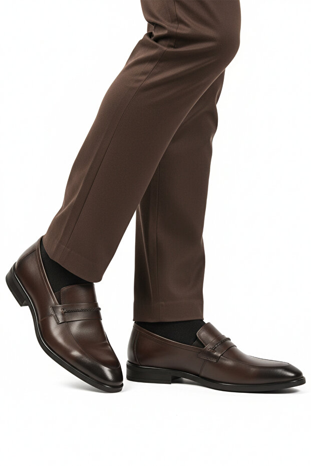 Brown Genuine Leather Non-Slip Sole Men's Classic Shoes 854 m