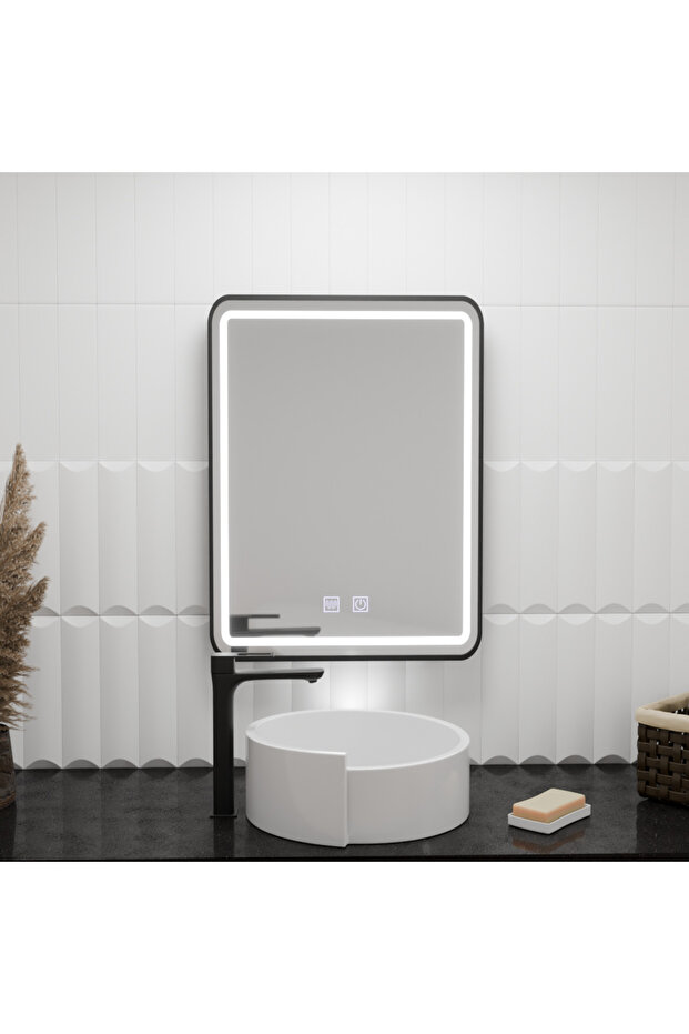 Rectangular LED Mirror 90x75cm Edge LUMINOUS with Touch System - 1