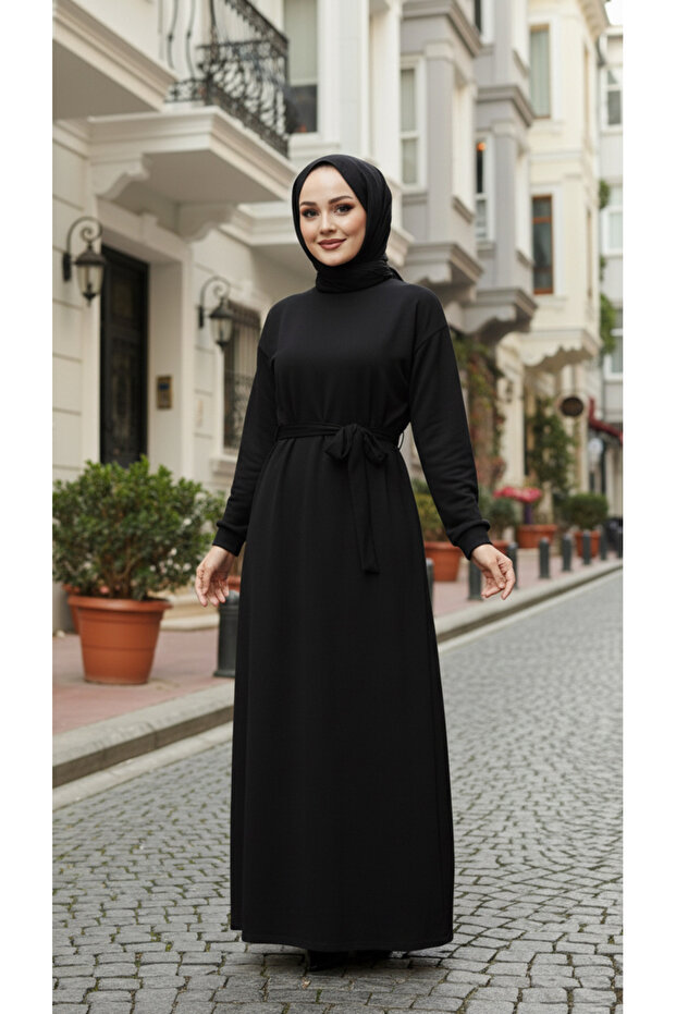 Kadın Bisiklet Yaka Elbise - 1
