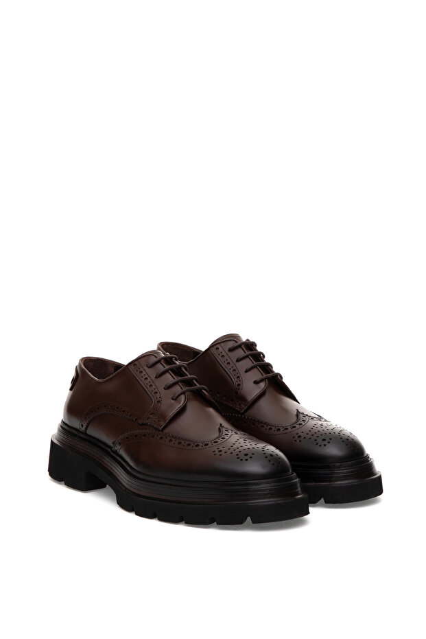Brown 100% Leather Casual Shoes 50319292-Vr029