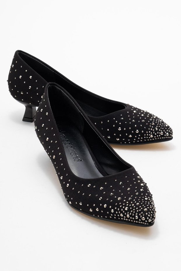 Women's Jewelled Heeled Shoes BLACK ZRA