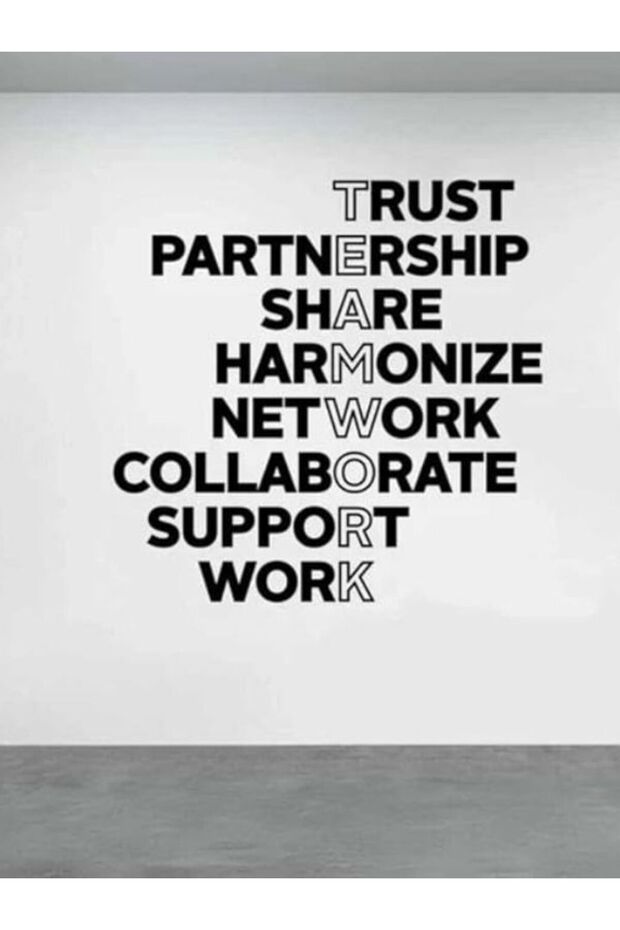 Team Work Motivational Wall Art – Horizontal Acrylic Wall Sticker for Office, Study Room