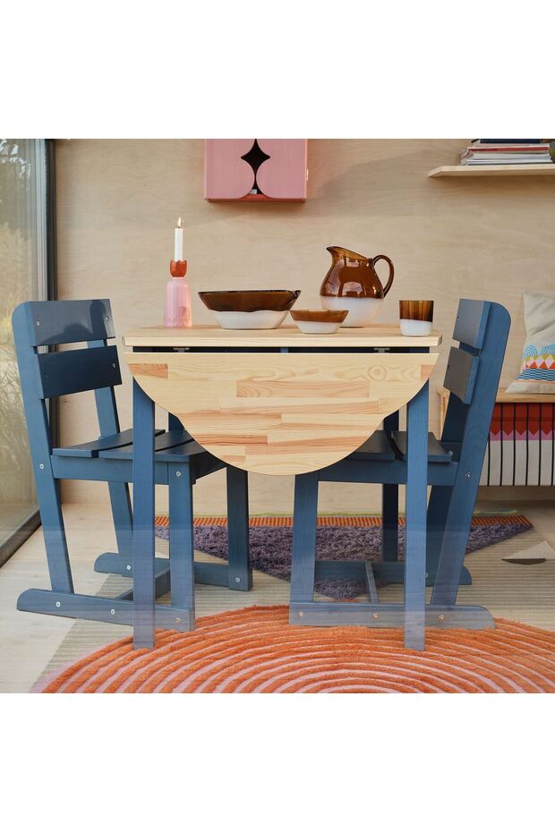 ahşap sandalye, mavi - 1