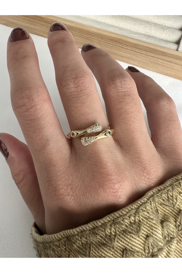 Gold Stone Bone Ring - 4
