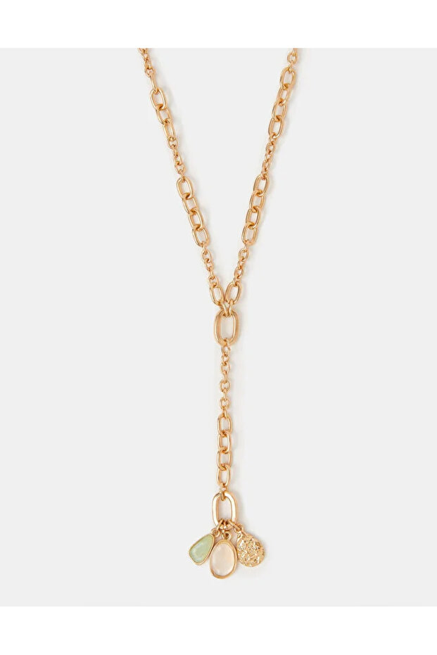 Taşlı Charm Y Kolye - 1