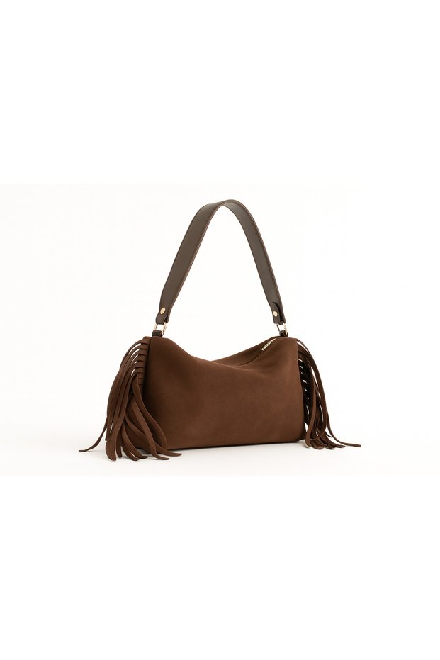 Suede Women's Hand and Shoulder Bag