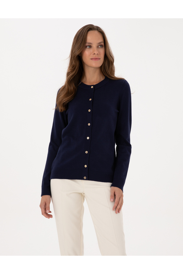 Navy Blue Slim Fit Knitwear Cardigan 50316337-Vr033