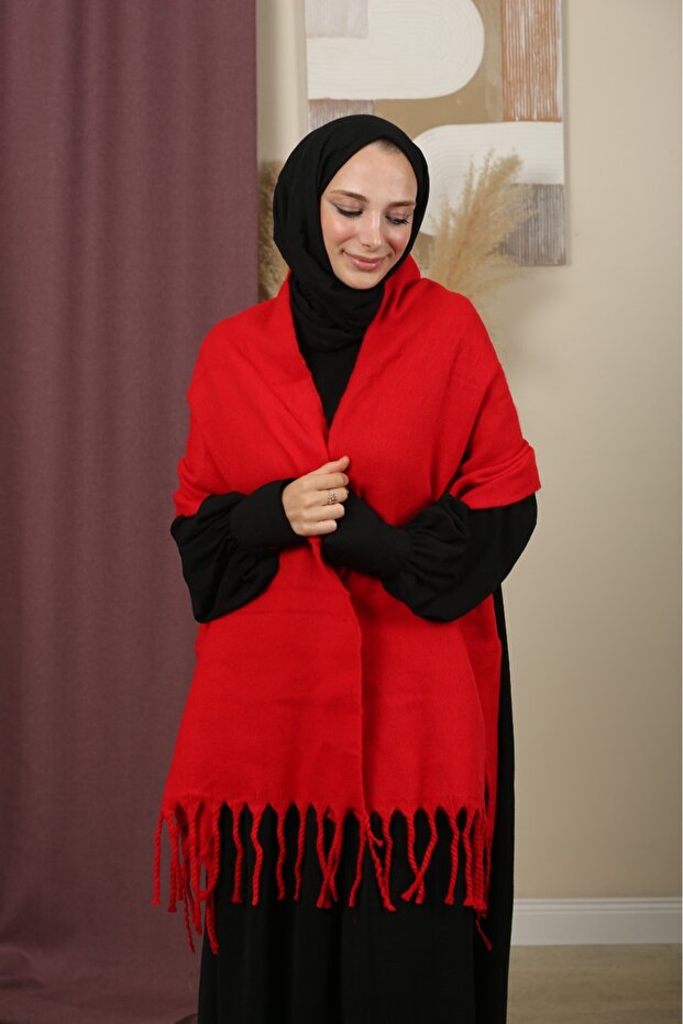 Double-Sided Solid Color Winter Shoulder Shawl - 1