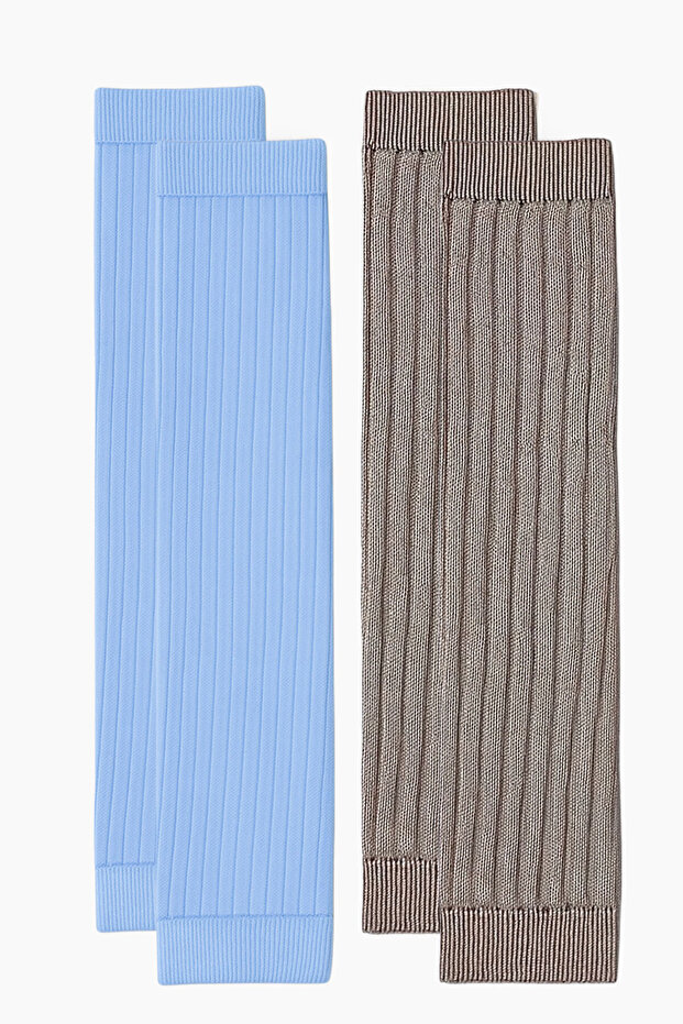 قطعتان من سراويل الضغط الأساسية السميكة المصنوعة من مزيج القطن - 1