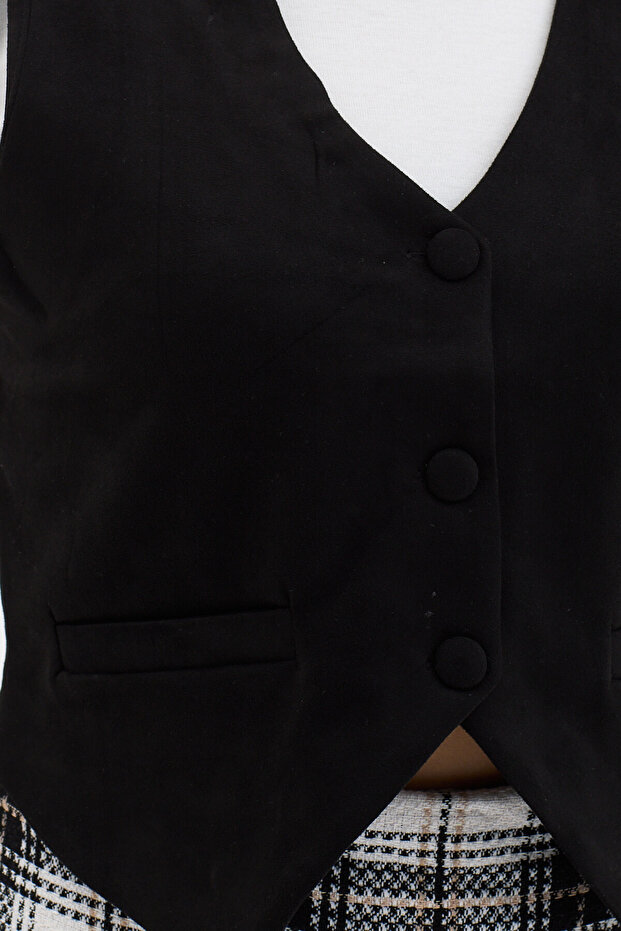 Kadın Suni Süet Yelek - 4