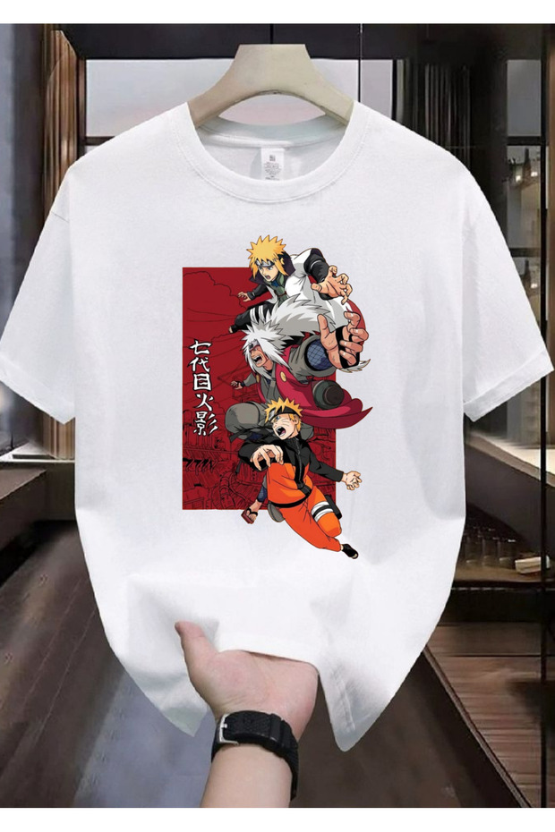 Naruto Printed Unisex T-Shirt White Short Sleeve