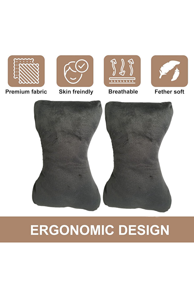 مجموعة من قطعتين من وسائد دعم الرقبة والقطن على شكل عظمة - 6