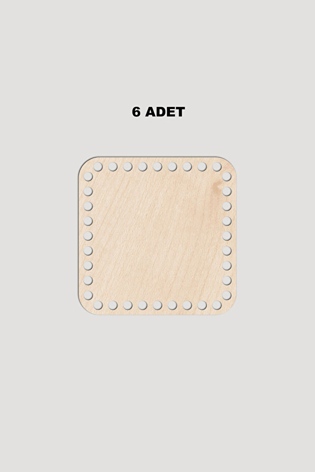 Wooden Square Oval Basket Tray Base 15X15 cm 6 Pieces Maple 3mm