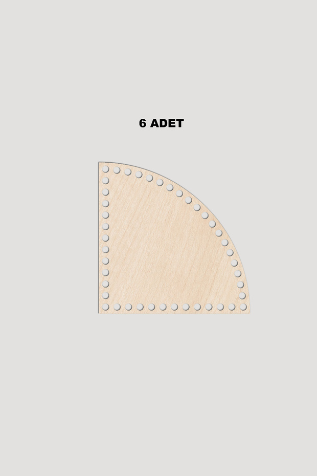 Wooden Quarter Circle Basket Tray Base 10X10 cm 6 Pieces Maple 3mm