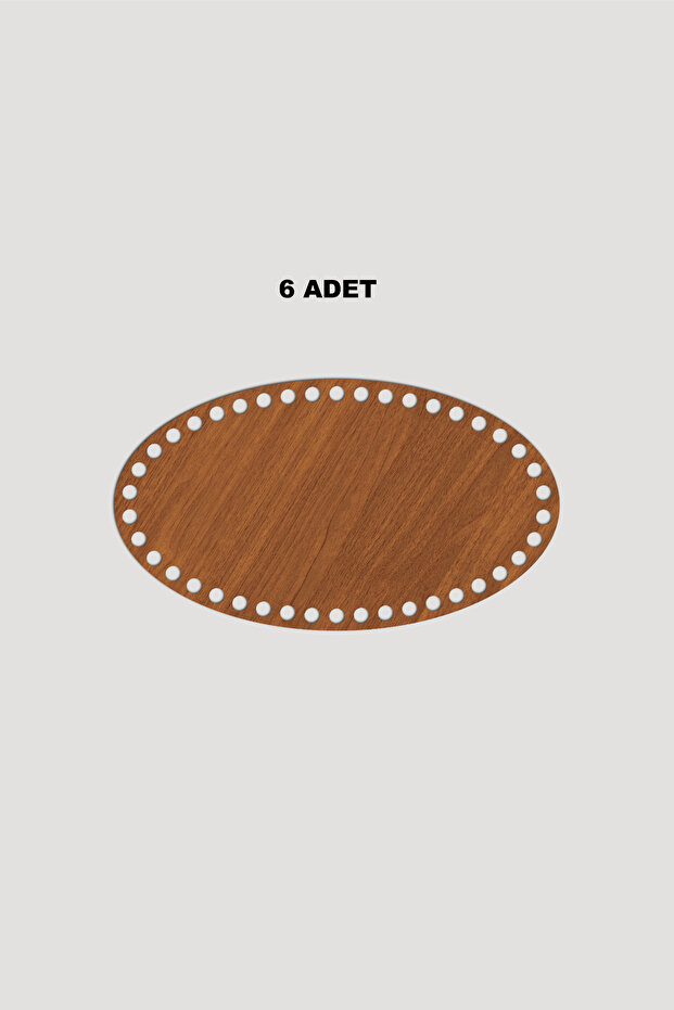Wooden Ellipse Basket Tray Base 10X15 cm 6 Pieces Walnut 3mm
