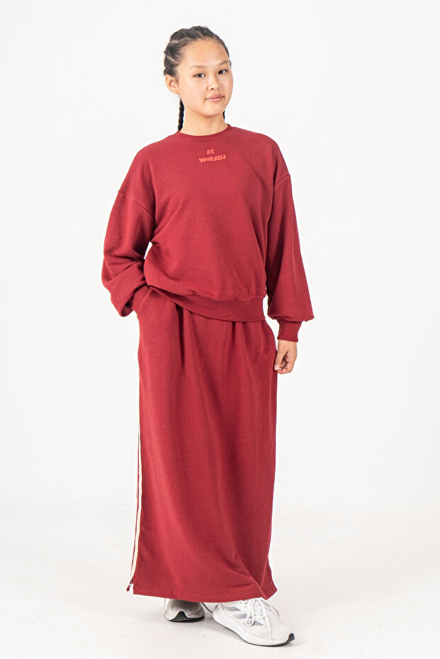 طقم رياضي بناتي أساسي مع تنورة 6503